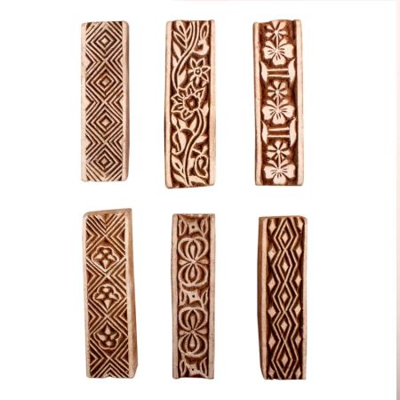 Set of 6 Piece New Mix Wooden Printing Block
